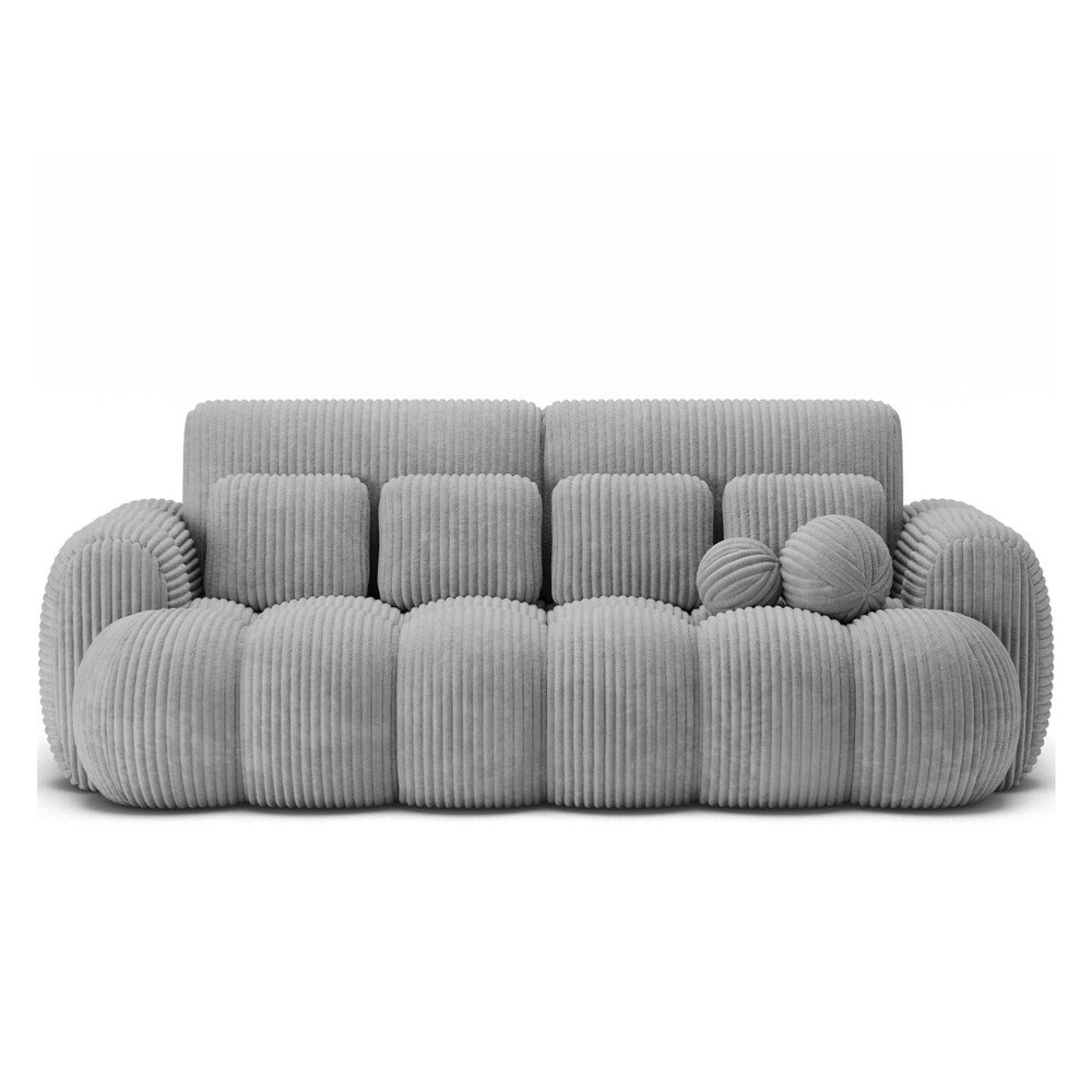 Divano grigio allungabile con rivestimento in velluto a coste 256 cm Cotonn – ELTAP | Divani