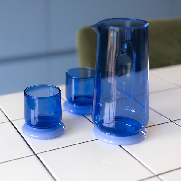 Set di caraffa e bicchiere blu in vetro 1,4 l Marlo – ONA-image-2