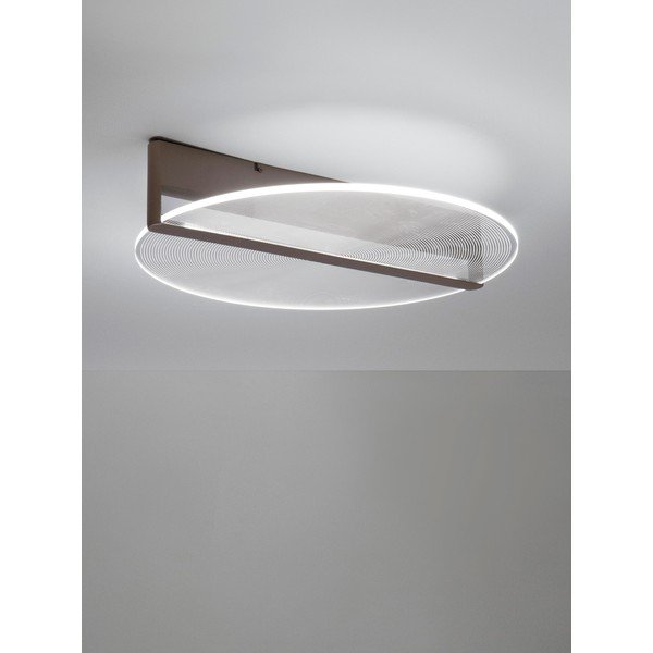 Plafoniera LED marrone in alluminio con paralume in vetro acrilico con intensità regolabile Noah – Nova Luce-image-1