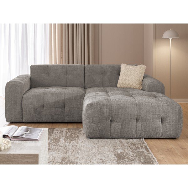 Divano angolare grigio (con penisola a destra/con chaise lounge) Melva – Ropez-image-4