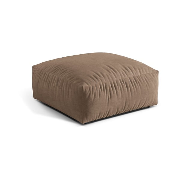 Poggiapiedi componibile marrone chiaro con rivestimento in velluto Martina – Micadoni -image-1