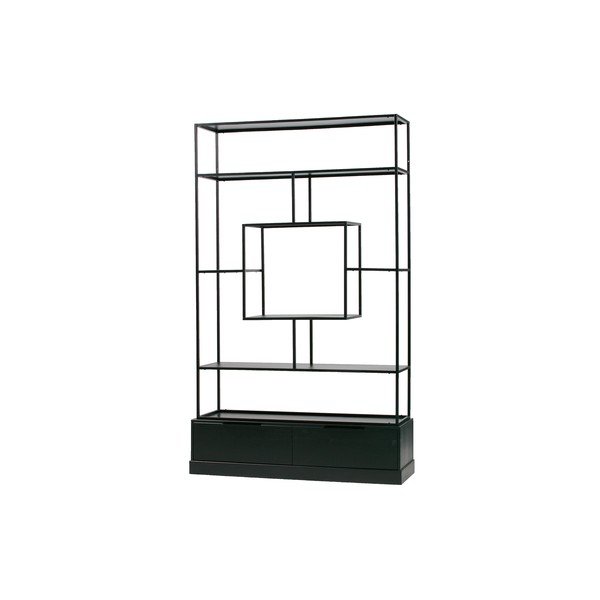 Libreria in metallo nero 126x204 cm Fons - WOOOD-image-1