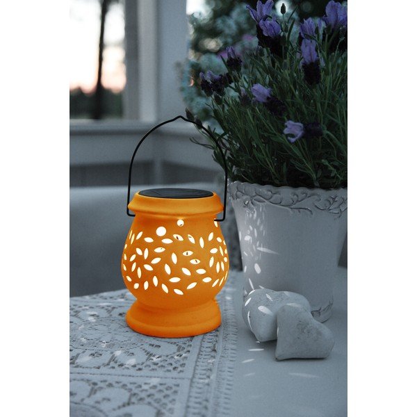 Lanterna LED da esterno in ceramica rossa, altezza 14 cm Clay - Star Trading-image-1