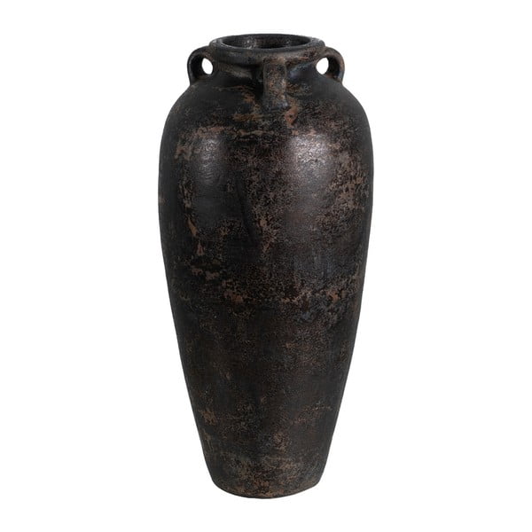Vaso marrone scuro in terracotta alto (altezza totale 60 cm) Artem – Ixia