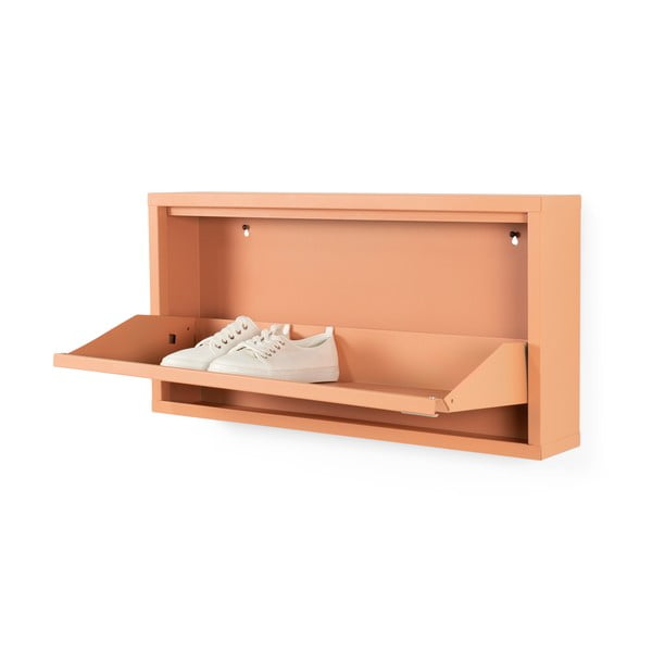 Scarpiera color salmone in metallo con ante ribaltabili 75x37,5x12,5 cm Billy – Spinder Design-image-2