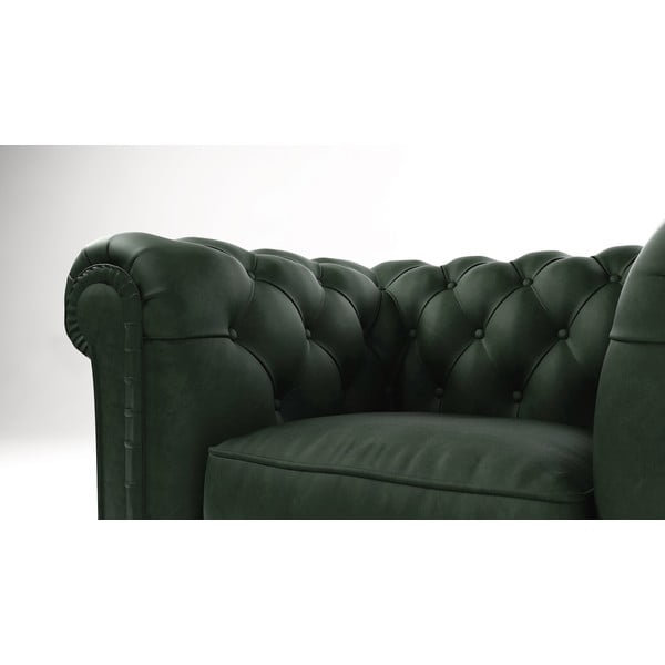 Poltrona in velluto verde scuro Cambridge - Ropez-image-3