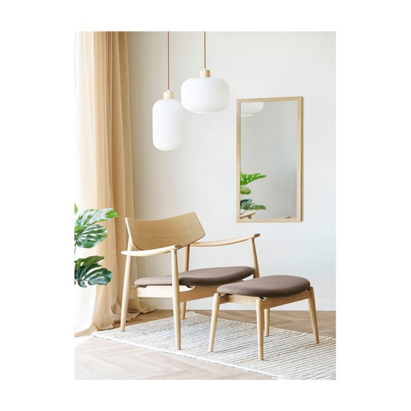 Poltrona con poggiapiedi marrone Olvera – House Nordic-image-1