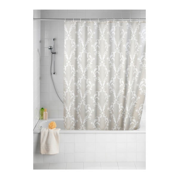 Tenda da doccia grigia con finitura antimuffa , 180 x 200 cm Baroque - Wenko-image-1