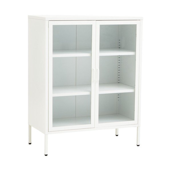 Vetrina bianca in acciaio 80x102x40 cm Acier – Premier Housewares