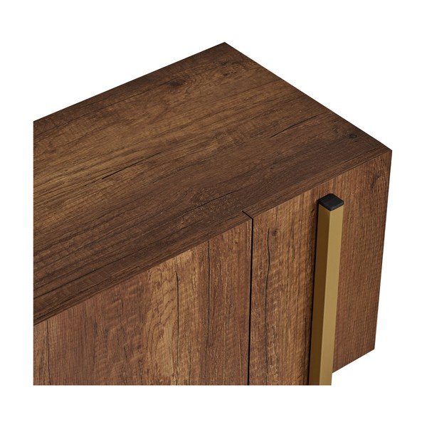 Mobile TV colore naturale scuro con effetto noce 180x45x30 cm Nexus – Kalune Design-image-4