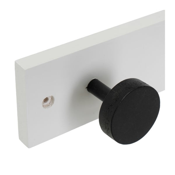Attaccapanni da parete bianco e nero in pino massiccio 40 cm Anillos – Casa Selección-image-1