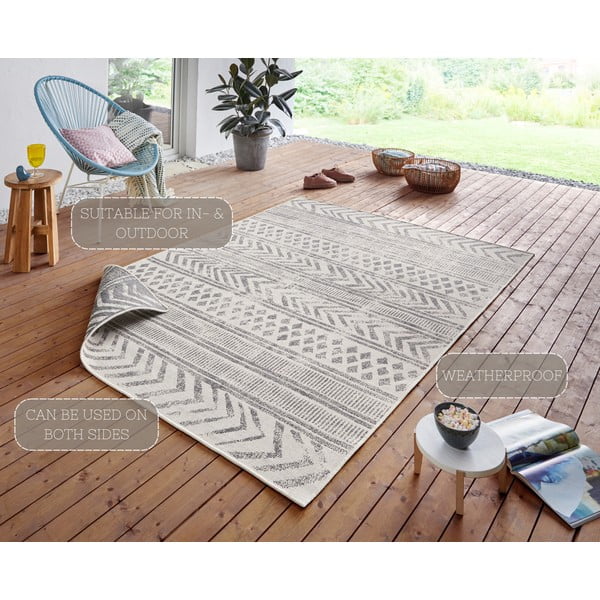 Tappeto da esterno grigio e crema , 160 x 230 cm Biri - NORTHRUGS-image-4