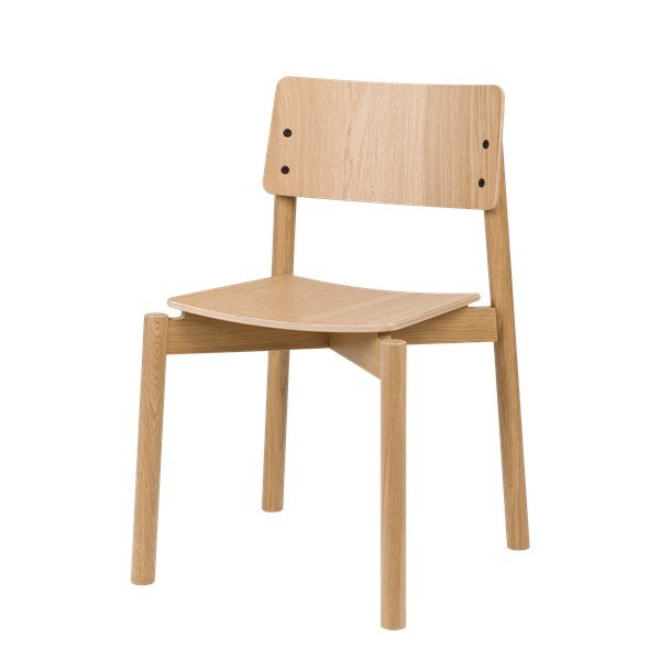 Sedia da pranzo di colore naturale con effetto rovere impilabile Wem – noo.ma