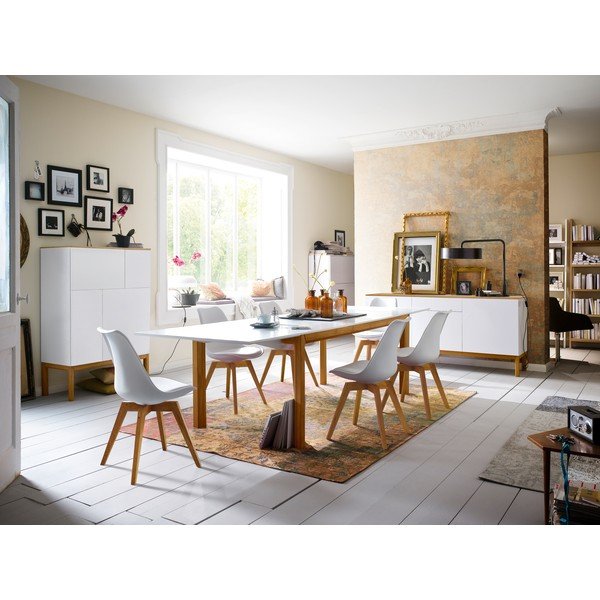 Credenza bianca con gambe in rovere , larghezza 179 cm Patch - Tenzo-image-4