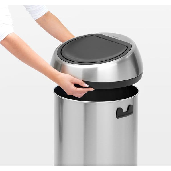 Bidone in acciaio touch in argento opaco 60 l Touch Bin - Brabantia-image-4