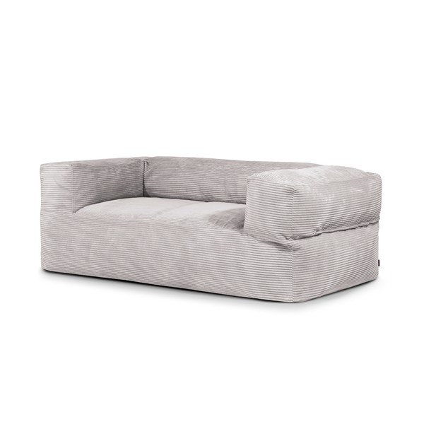 Puof a sacco grigio chiaro con rivestimento in velluto a coste Sofa MooG – SLOWDOWN