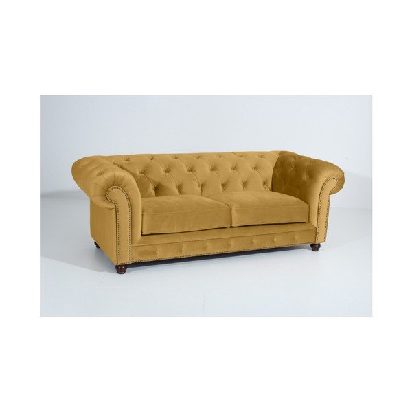 Divano giallo Orleans Velvet, 216 cm - Max Winzer-image-2