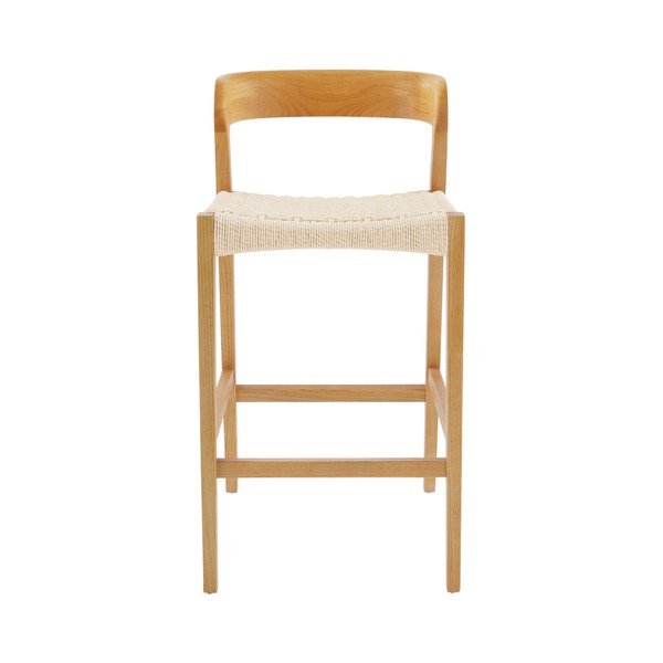 Sgabello da bar di colore naturale in olmo massiccio (altezza della seduta 65 cm) Vikdalen – Jotex-image-2