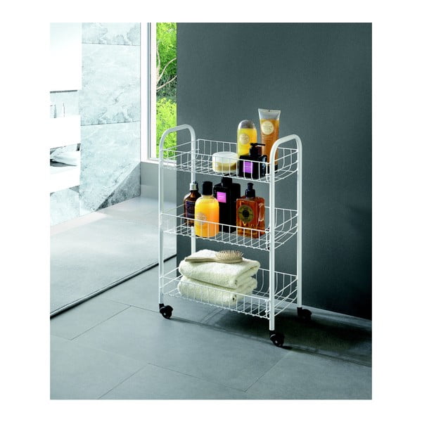 Carrello portaoggetti bianco in metallo 41x63x23 cm Siena – Metaltex-image-4