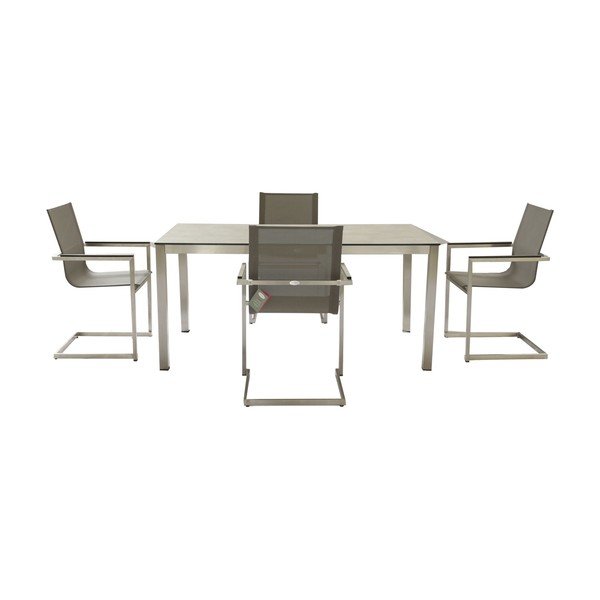 Tavolo da pranzo da giardino in acciaio inox ADDU Sienna - Garden Pleasure-image-2