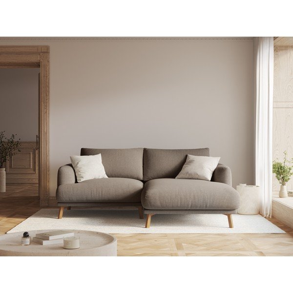 Divano angolare grigio tortora (con penisola a destra/con chaise lounge) Naomi – Micadoni -image-1