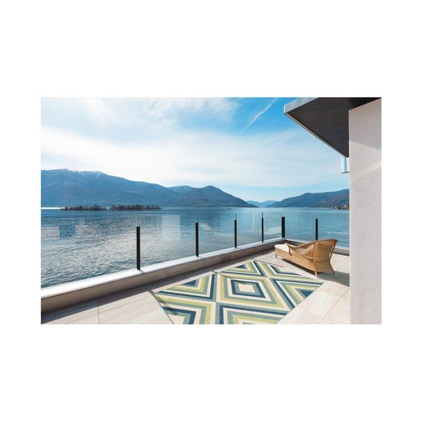 Tappeto da esterno blu-verde , 133 x 190 cm Rombi - Floorita-image-2