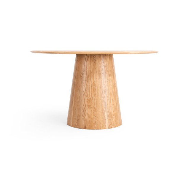 Tavolo da pranzo rotondo in legno di quercia in colore naturale ø 126 cm Mushroom - Gazzda-image-4