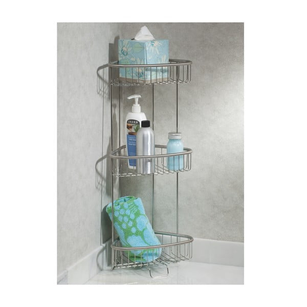 Supporto angolare in acciaio inox e 3 ripiani Modulo - iDesign-image-1