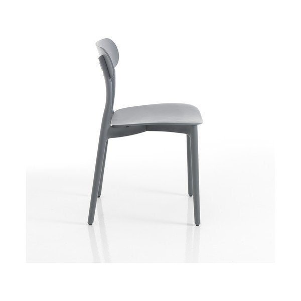 Sedia da giardino in plastica grigia Stoccolma - Tomasucci-image-1