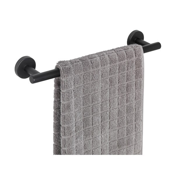 Portasciugamani a parete in acciaio inox nero opaco Bosio - Wenko-image-2