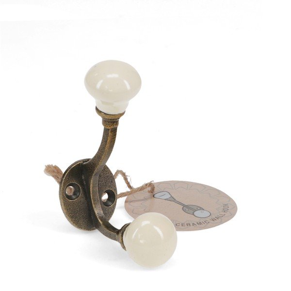 Attaccapanni da parete color crema in metallo 3 cm – Rex London-image-2