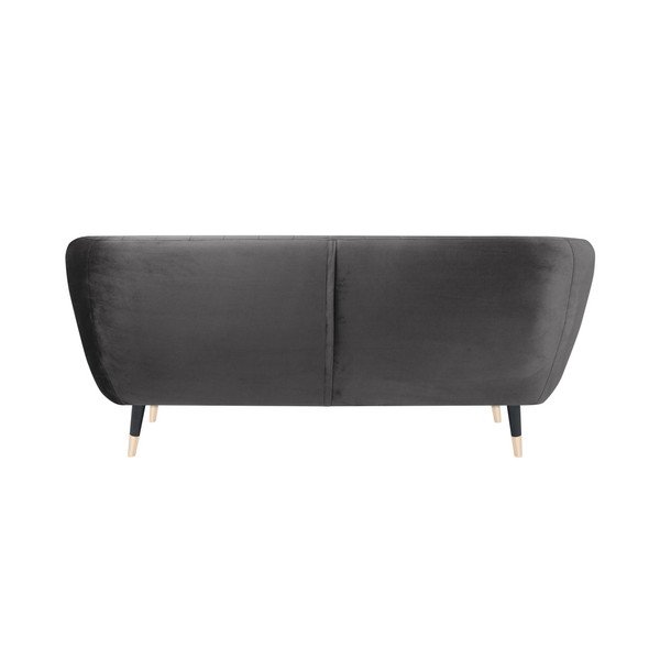 Divano grigio con gambe nere Benito, 158 cm - Mazzini Sofas-image-4