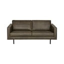 Divano verde scuro con rivestimento in pelle riciclata, 190 cm Rodeo - BePureHome