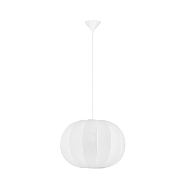 Lampadario bianco opaco in tessuto ø 50 cm Delina – Nova Luce