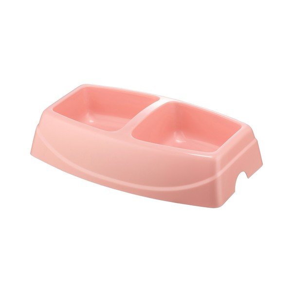 Ciotola doppia rosa per cani , 30,5 x 19,5 cm - Petpetite-image-1