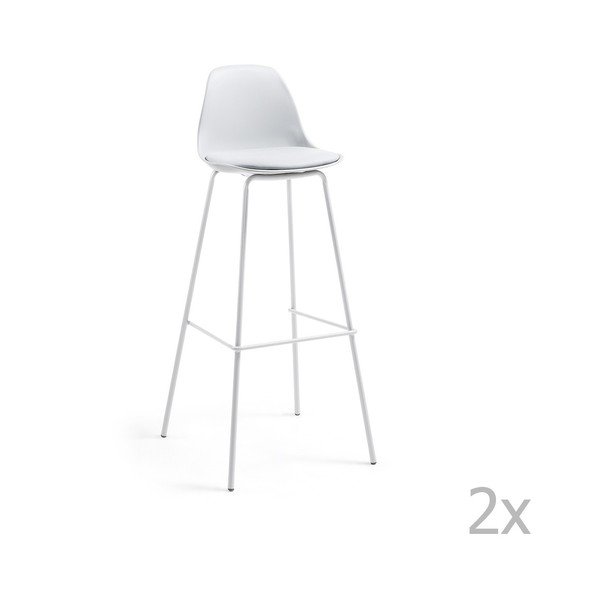 Set di 2 sedie da bar grigio chiaro Lysna - La Forma