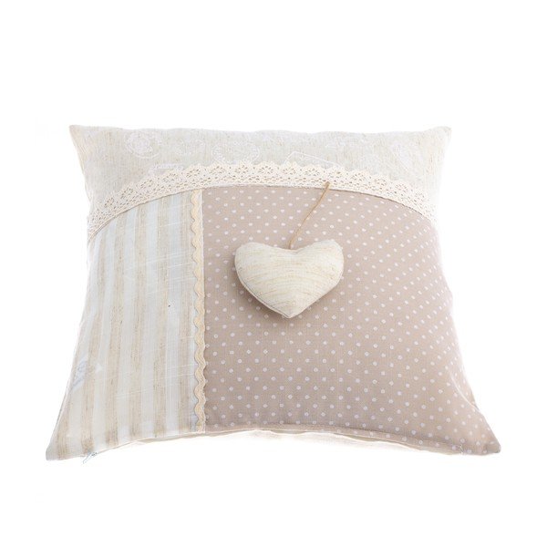 Federa per cuscino Beige Cuore, 40 x 40 cm - Dakls