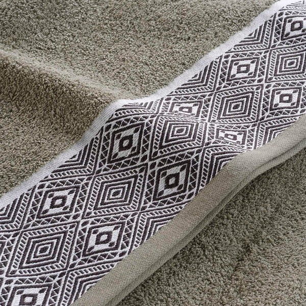 Asciugamano in spugna di cotone kaki 50x90 cm Esteban - douceur d'intérieur-image-2