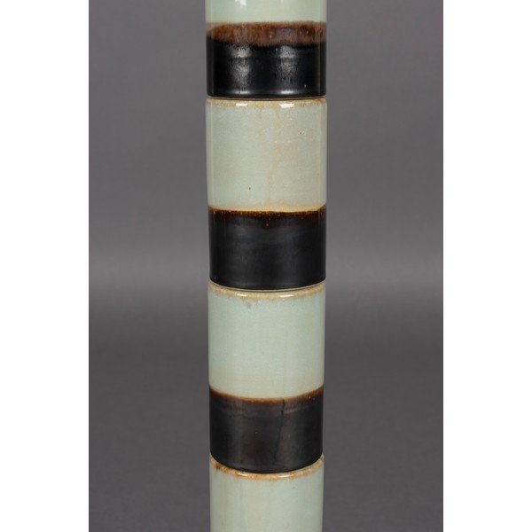 Lampada da terra marrone scuro/color salvia con paralume in tessuto (altezza totale 143 cm) Vertigo – Dutchbone-image-3