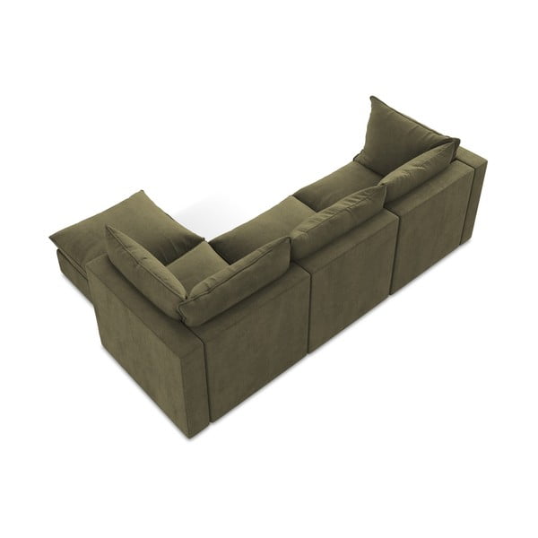 Divano angolare color kaki (con penisola a destra/con chaise lounge) Manao – Makamii-image-3