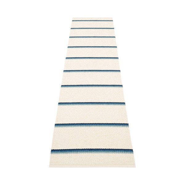Passatoia da interno/esterno blu/color crema 70x300 cm Olle Blue Vanilla – Pappelina