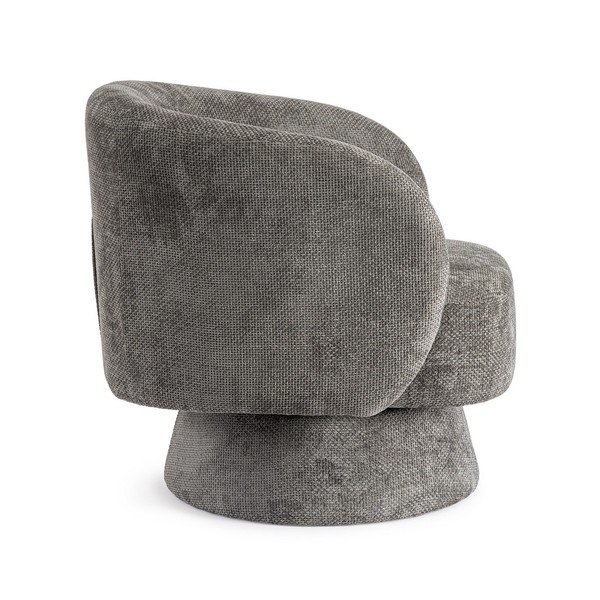 Poltrona grigio scuro girevole con rivestimento in ciniglia Julienne – Bizzotto-image-3