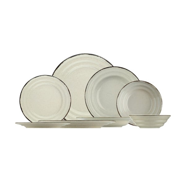 Set di piatti in porcellana beige da 24 pezzi Basis - Kütahya Porselen