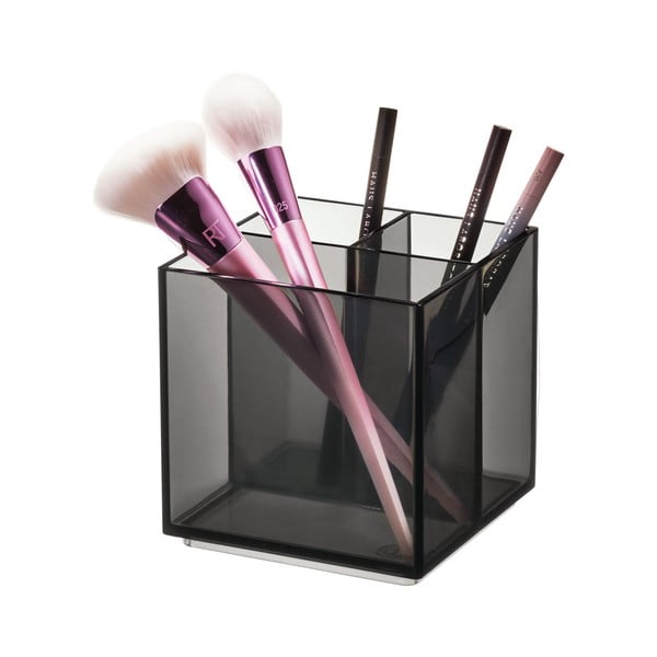 Organizzatore da bagno nero opaco per cosmetici in plastica riciclata Cosmetic Cube - iDesign