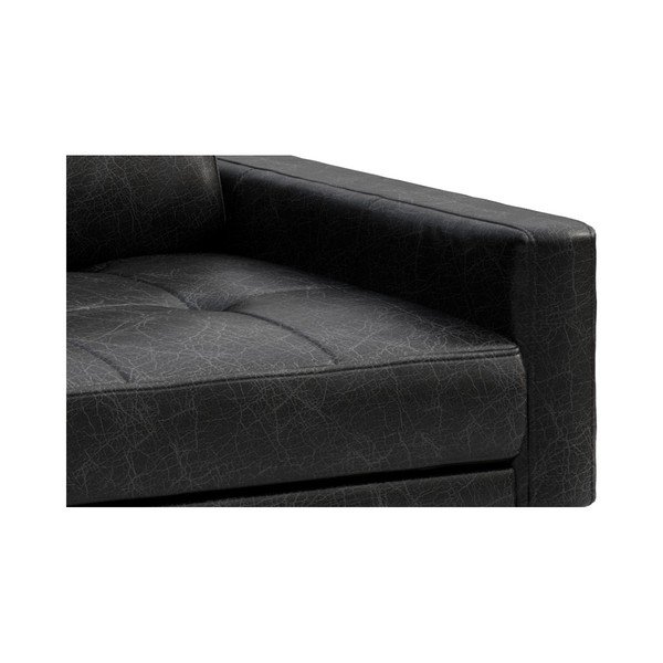 Divano angolare in pelle nera con inserti, angolo sinistro Musso - MESONICA-image-4