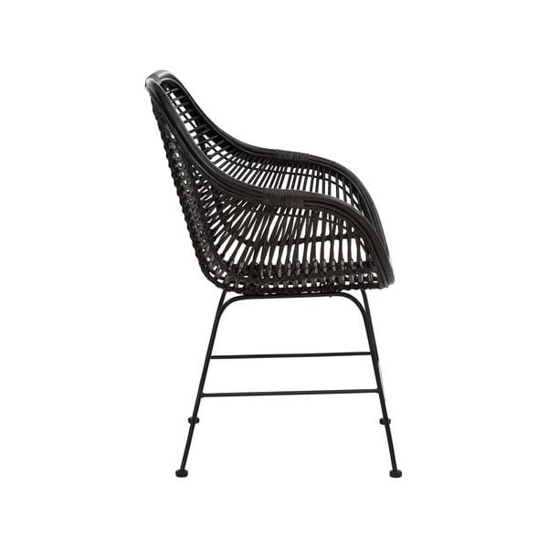 Sedie da pranzo in rattan nero in set di 2 Kiran - Støraa-image-4