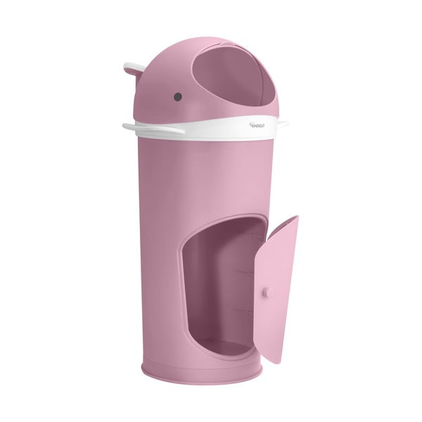 Cestino in plastica rosa per pannolini 25 L Whale - Kindsgut-image-4