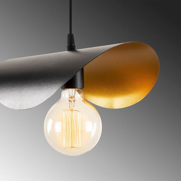 Lampada a sospensione in nero e bronzo con paralume in metallo Sivani - Opviq lights-image-4