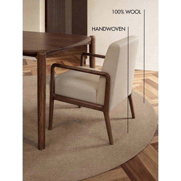 Tappeto rotondo beige in lana tessuto a mano ø 160 cm Greenwich – Ted Baker-image-4