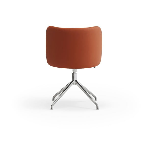 Sedia da pranzo arancione in imbottito Mogi – Teulat-image-3